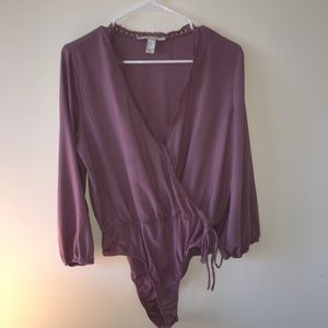 Forever 21 Purple w/ Lace Detail Bodysuit 💜